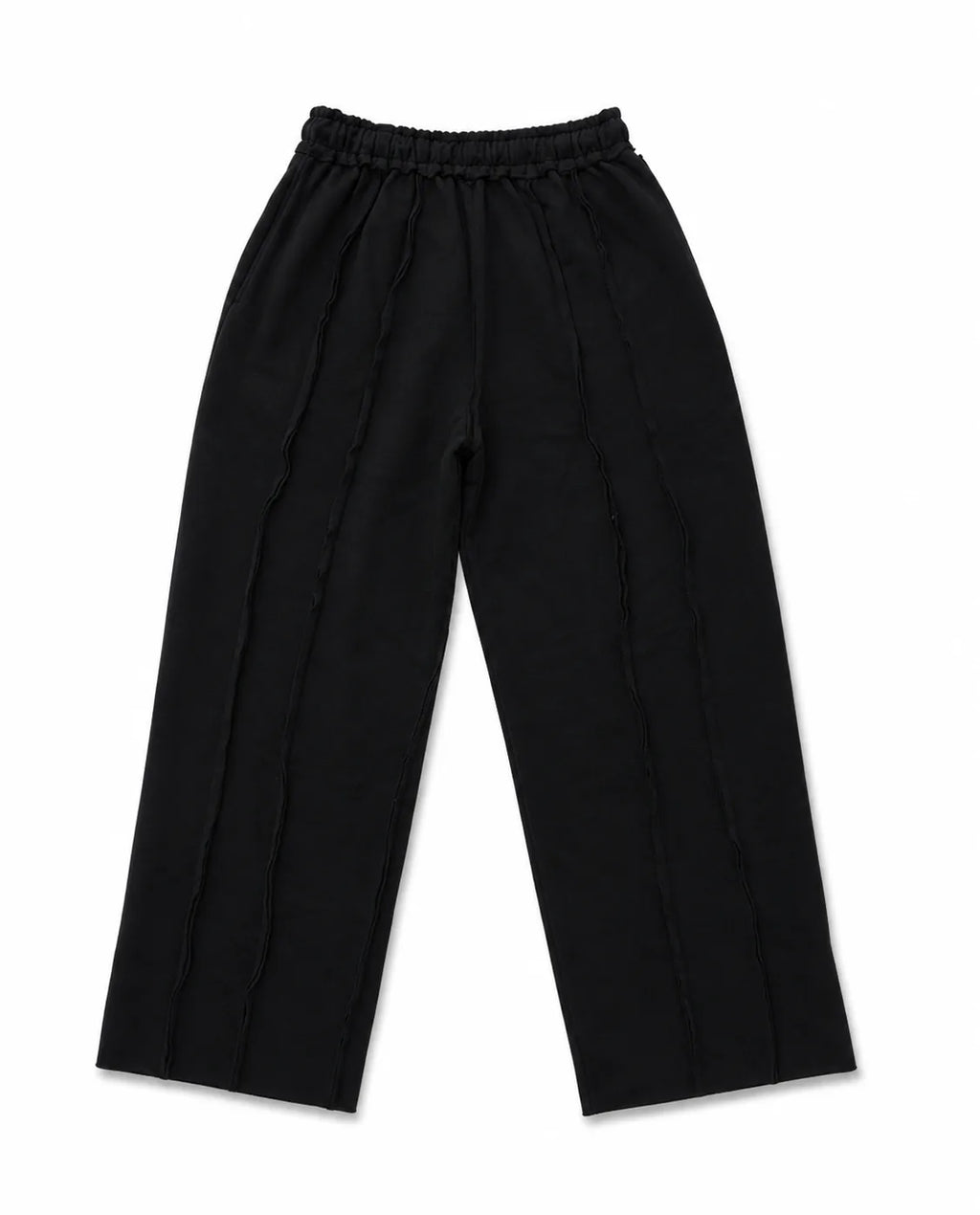 PANTALÓN OVERSIZE 550 GSM — COSTURAS EXPUESTAS — NEGRO CON LOGO AMARILLO — Negro con logo amarillo