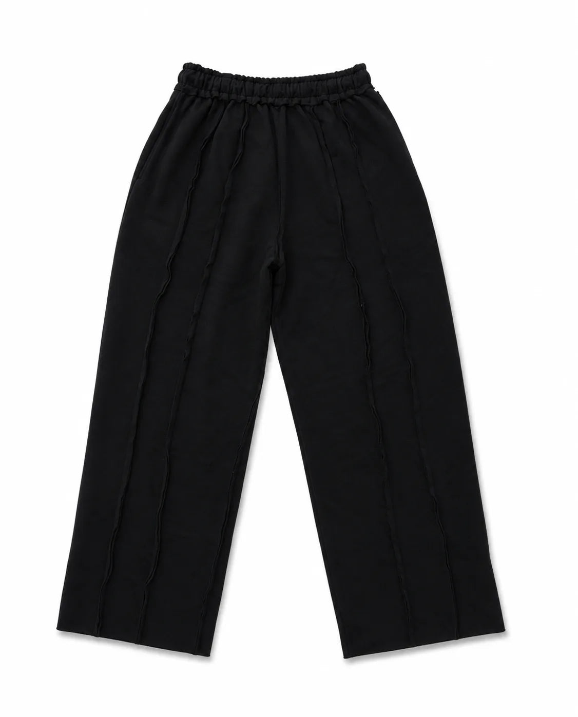 PANTALÓN OVERSIZE 550 GSM — COSTURAS EXPUESTAS — NEGRO CON LOGO AMARILLO — Negro con logo amarillo