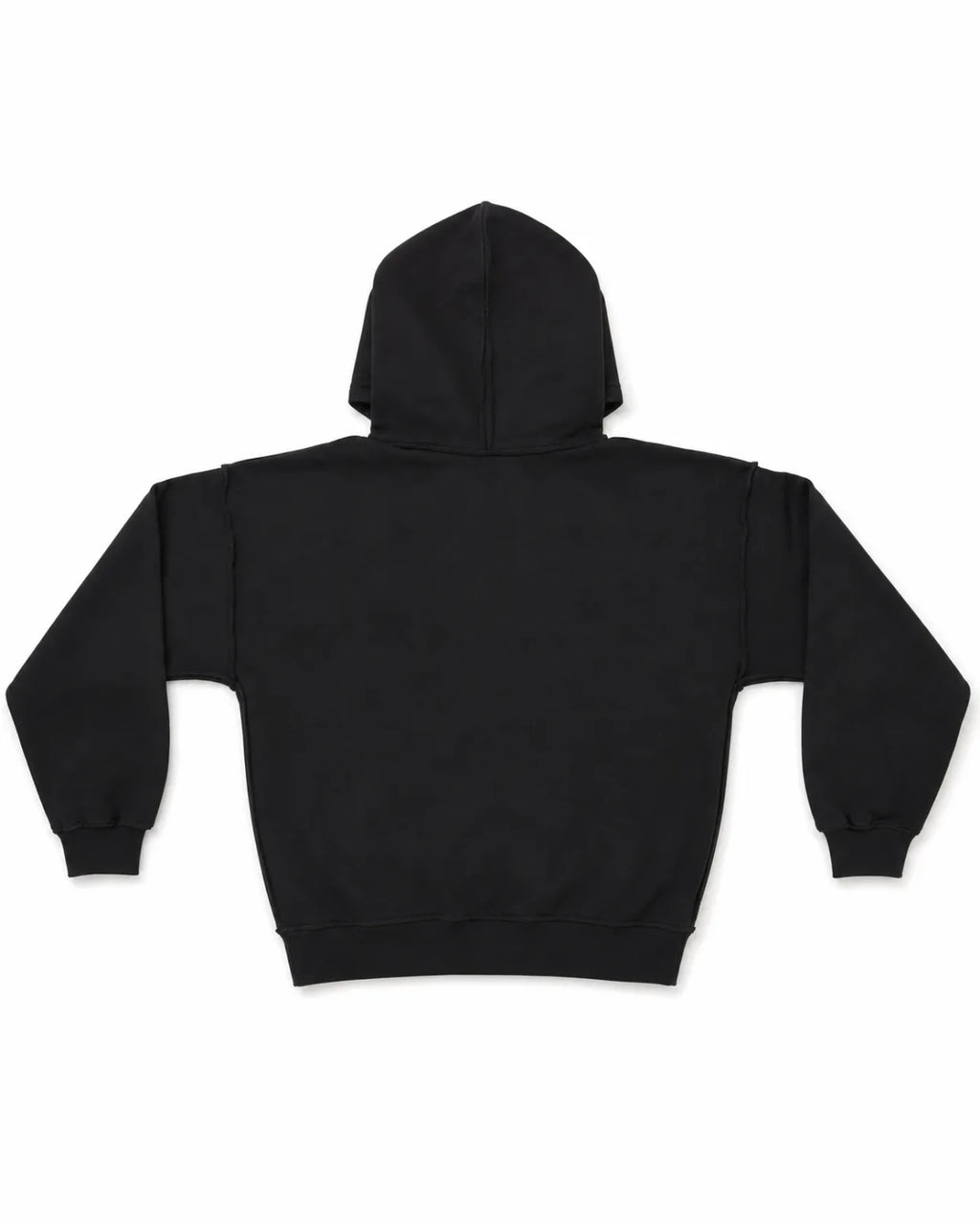 SUDADERA OVERSIZE 550 GSM — COSTURAS EXPUESTAS — NEGRO CON LOGO AMARILLO — Negro con logo amarillo