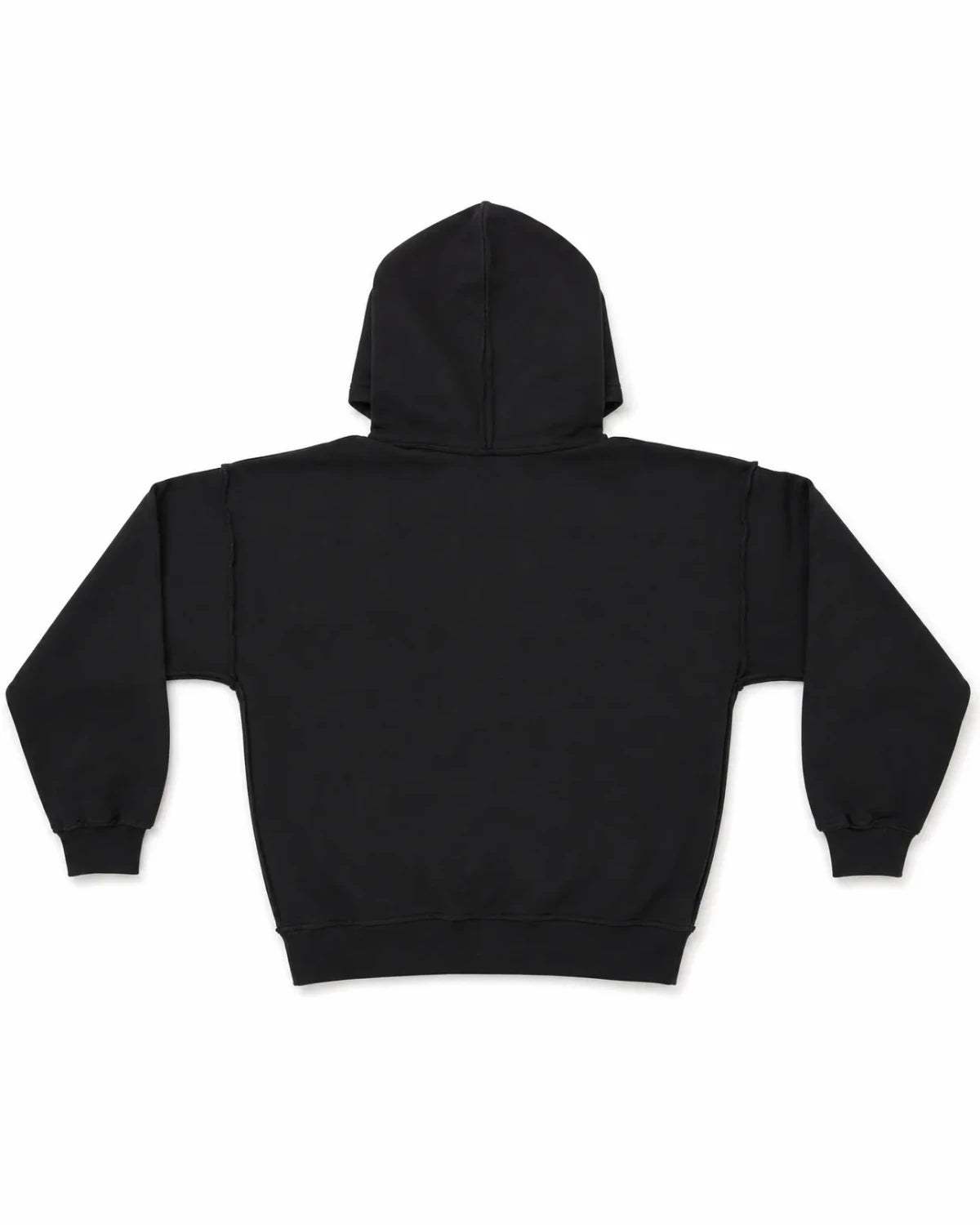 SUDADERA OVERSIZE 550 GSM — COSTURAS EXPUESTAS — NEGRO CON LOGO AMARILLO — Negro con logo amarillo