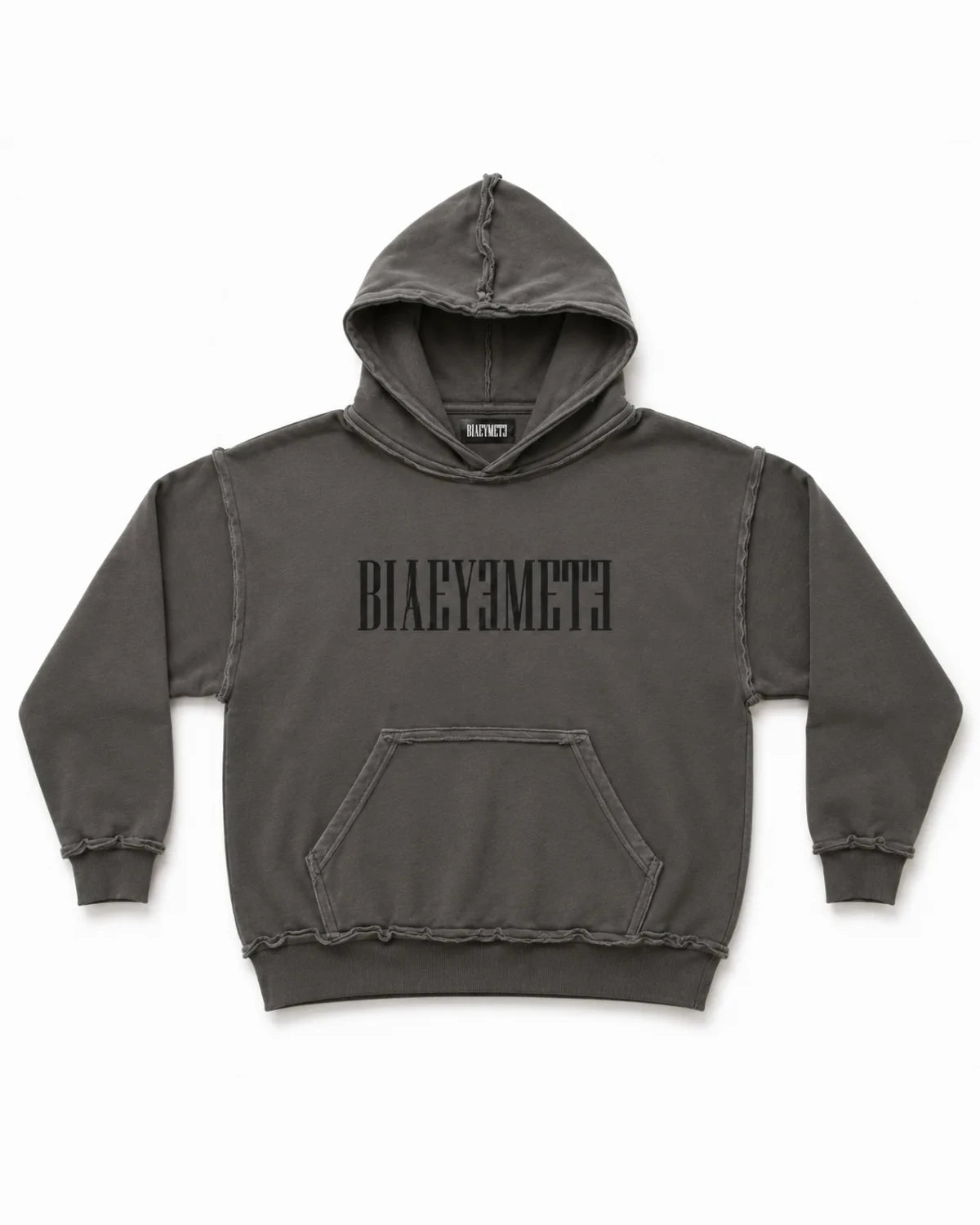 SUDADERA OVERSIZE 550 GSM — COSTURAS EXPUESTAS — GRIS — Gris