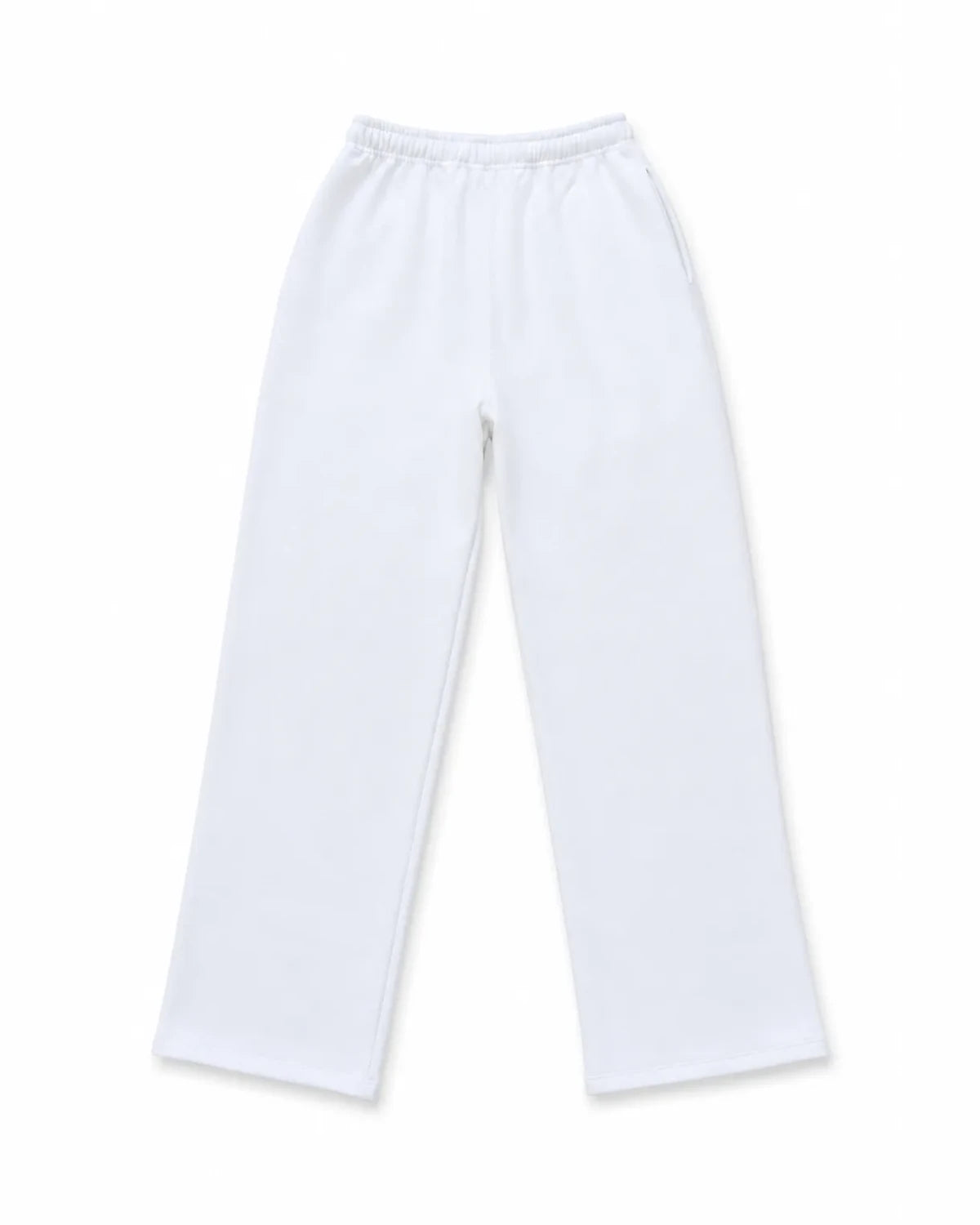 PANTALÓN OVERSIZE 550 GSM — SIN COSTURAS EXPUESTAS — BLANCO · BORDADO DELANTERO ENTRE BOLSILLOS — Blanco · bordado delantero entre bolsillos