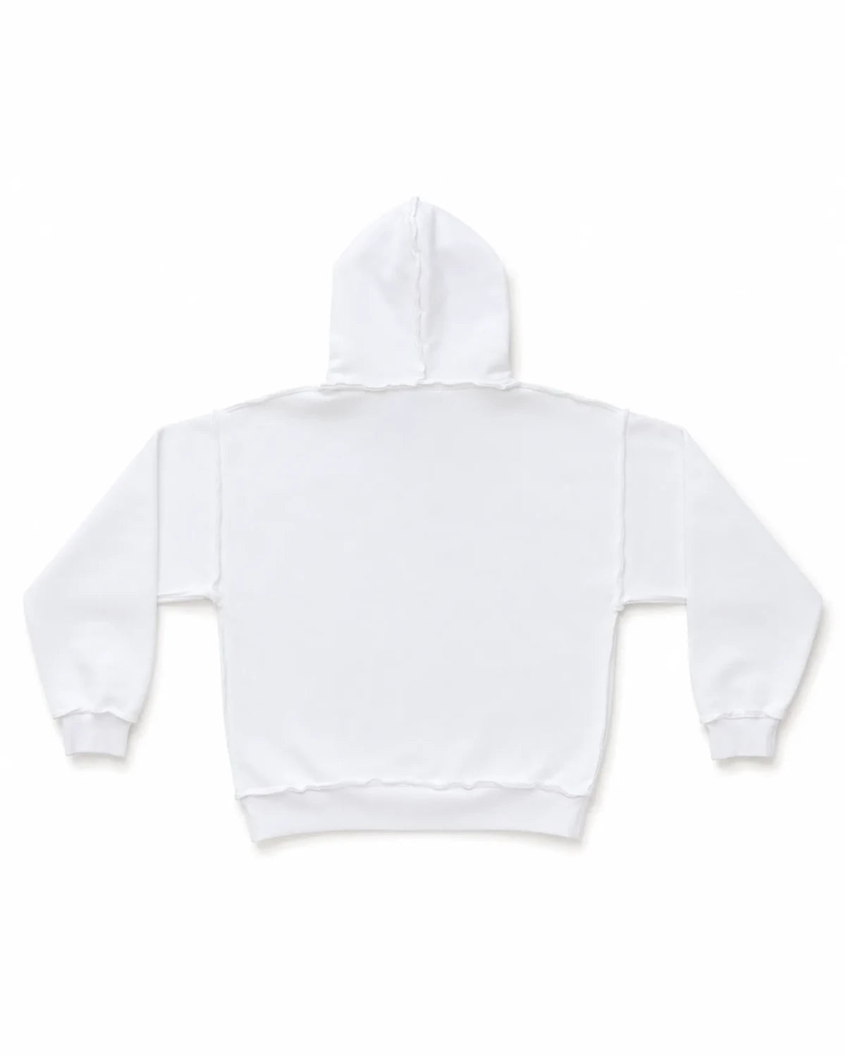 SUDADERA OVERSIZE 550 GSM — COSTURAS EXPUESTAS — BLANCO — Blanco