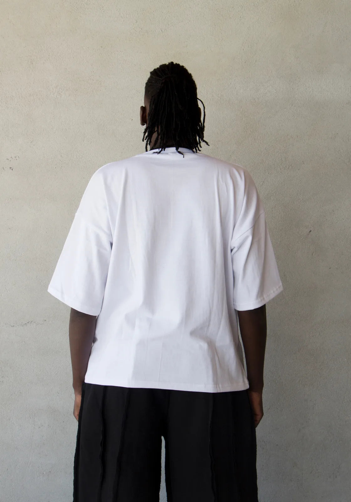 CAMISETA OVERSIZE PREMIUM 355 GSM — CUELLO REDONDO — BLANCO — Blanco